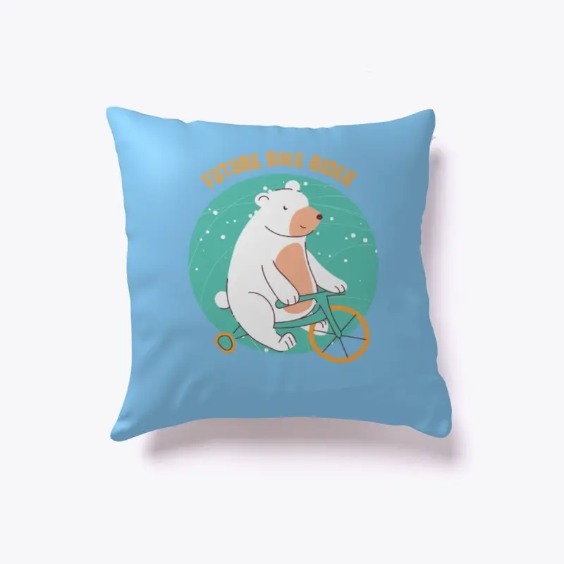 Bear on Bike Pillow